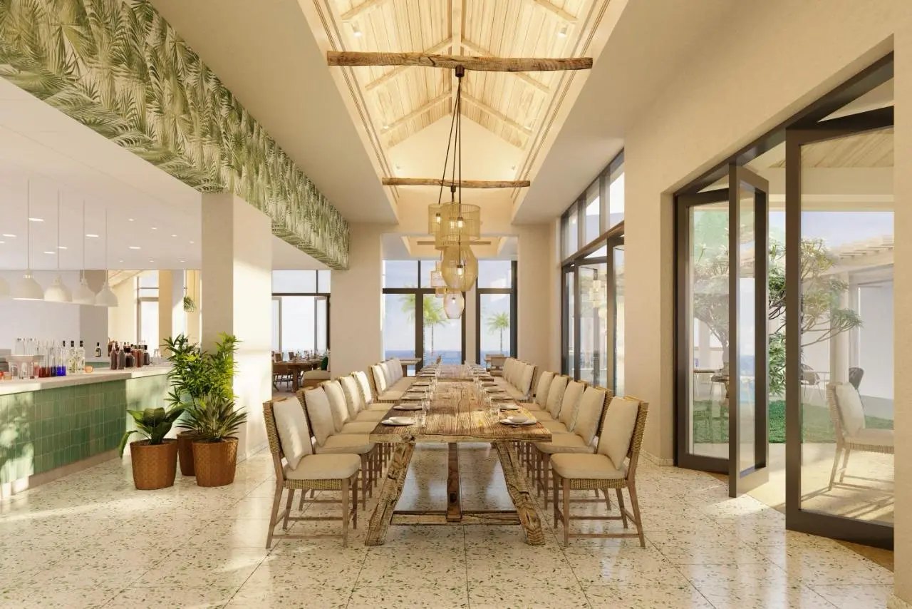 Artist's rendering of the residents' clubhouse dining pavilion at Six Senses La Sagesse, Grenada