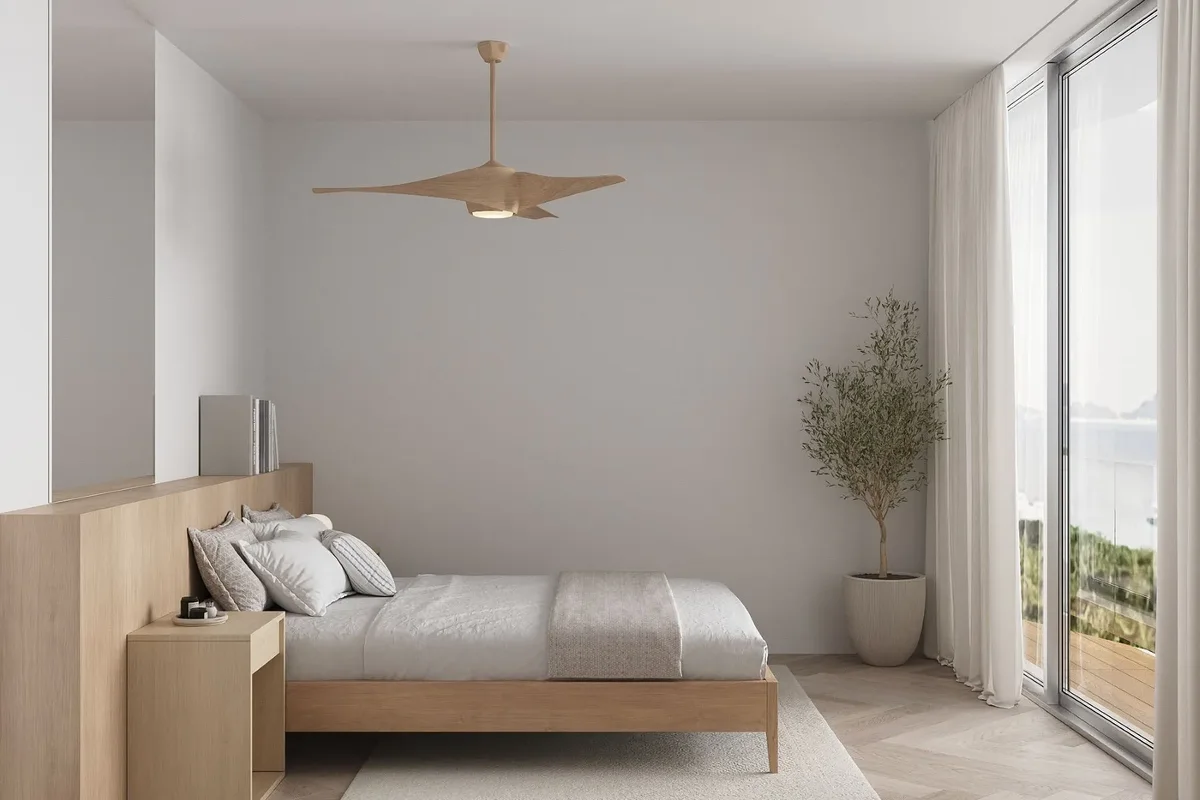 Artist’s rendering of a bedroom looking out to the sea