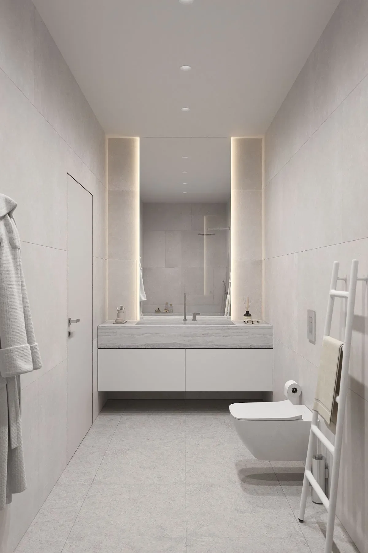 Artist’s rendering of a bathroom vanity and mirror