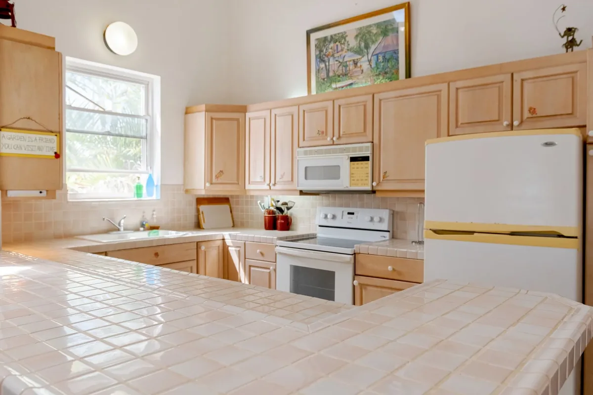 The kitchen from the dining side
