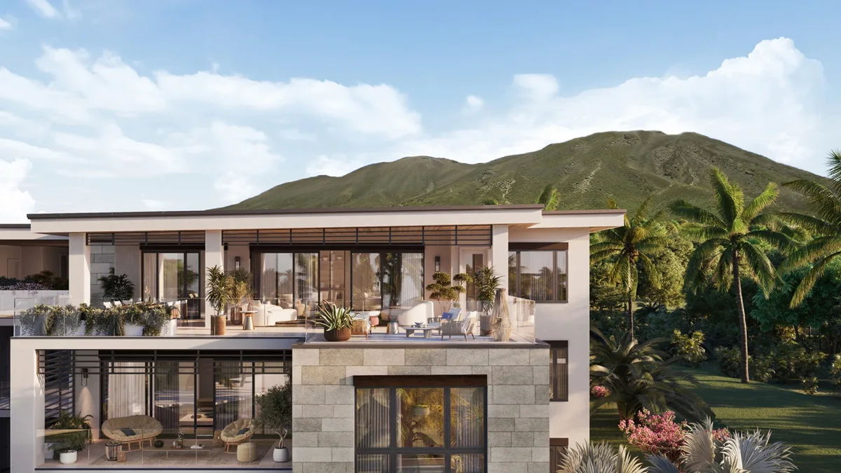 Artist&rsquo;s rendering of the residence building above the gardens