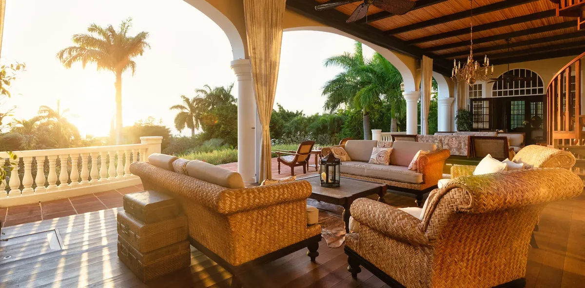 The verandah at sunset